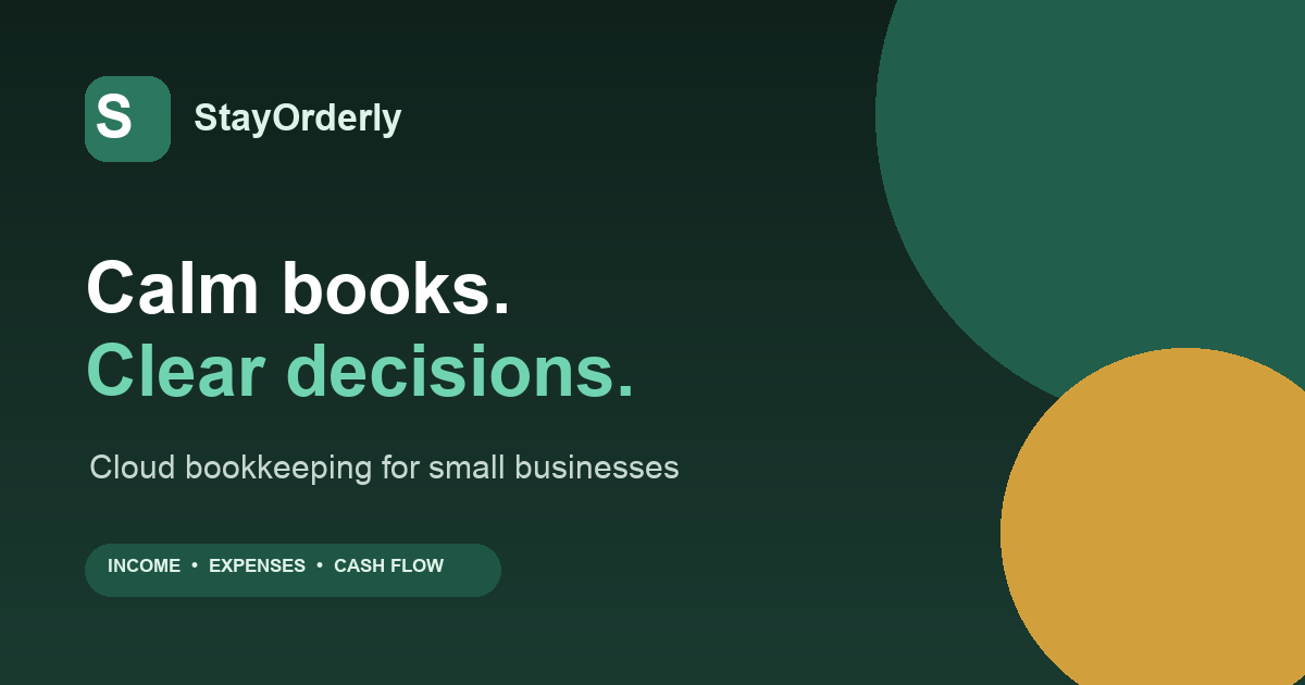 StayOrderly budget and category reporting workspace for a small business